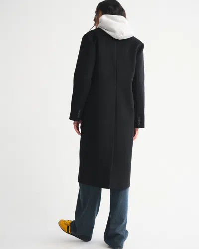 Abercrombie & Fitch Wool-blend Tailored Topcoat In Black