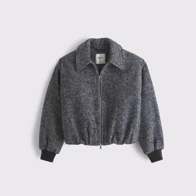 Abercrombie & Fitch Wool-blend Bubble Hem Coat In Black