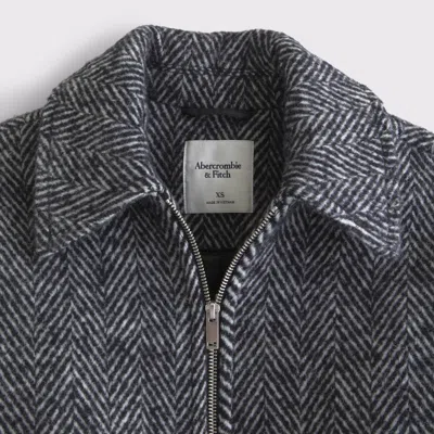 Abercrombie & Fitch Wool-blend Bubble Hem Coat In Black