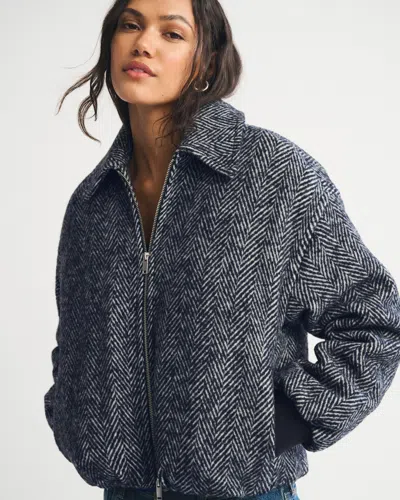 Abercrombie & Fitch Wool-blend Bubble Hem Coat In Black