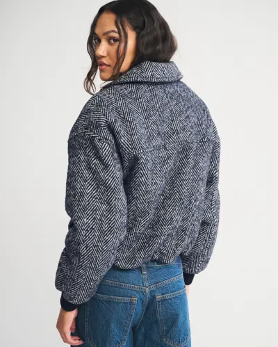 Abercrombie & Fitch Wool-blend Bubble Hem Coat In Black