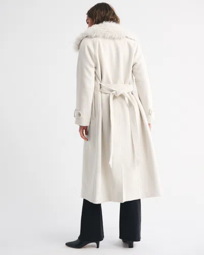 Abercrombie & Fitch A&f Carrie Wool-blend Trench Coat In Gray