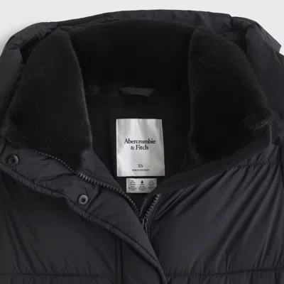 Abercrombie & Fitch Long Puffer In Black