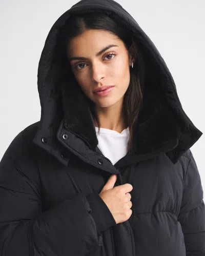 Abercrombie & Fitch Long Puffer In Black