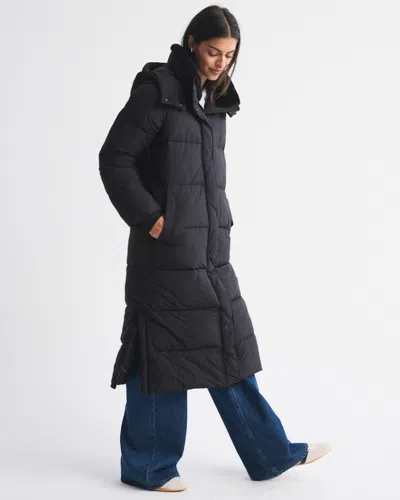 Abercrombie & Fitch Long Puffer In Black