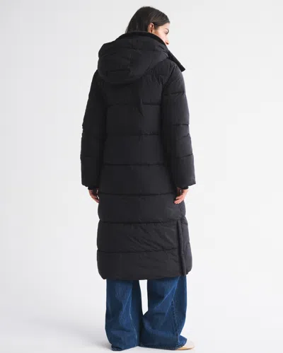 Abercrombie & Fitch Long Puffer In Black