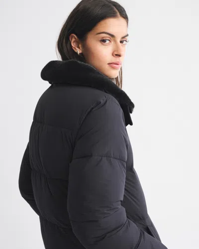 Abercrombie & Fitch Long Puffer In Black