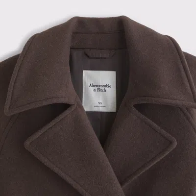 Abercrombie & Fitch A&f Carrie Wool-blend Trench Coat In Brown