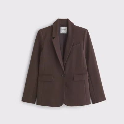 Abercrombie & Fitch Classic Suiting Blazer In Brown