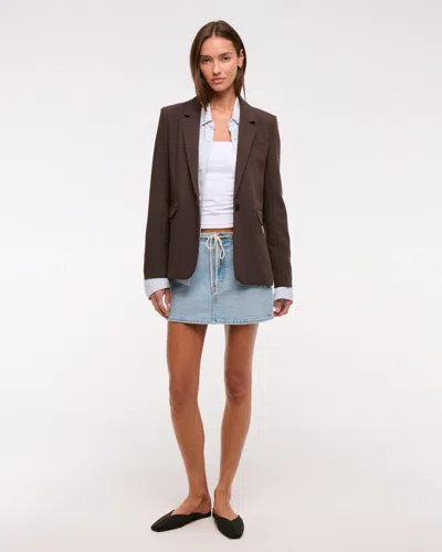 Abercrombie & Fitch Classic Suiting Blazer In Brown