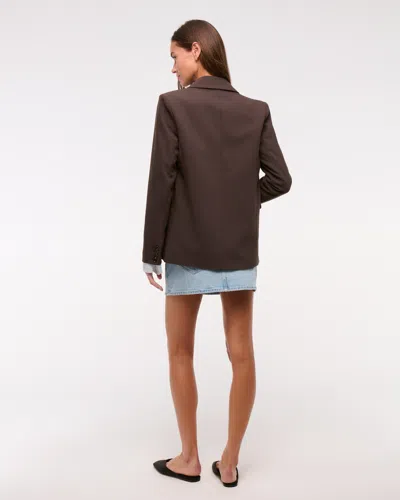 Abercrombie & Fitch Classic Suiting Blazer In Brown