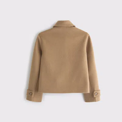 Abercrombie & Fitch Short Wool-blend Coat In Brown