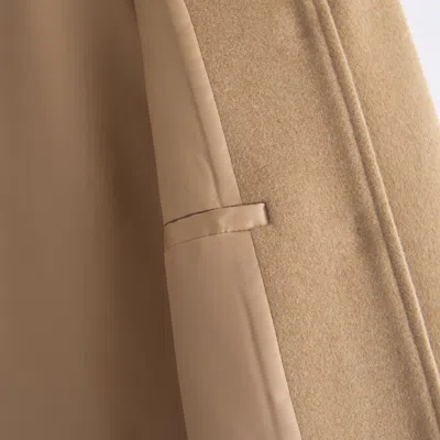 Abercrombie & Fitch Short Wool-blend Coat In Brown