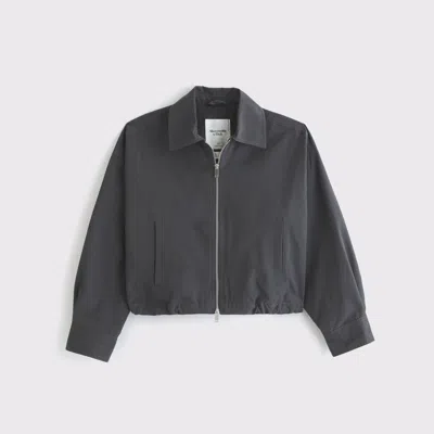 Abercrombie & Fitch Cinched-hem Double-zip Jacket In Gray