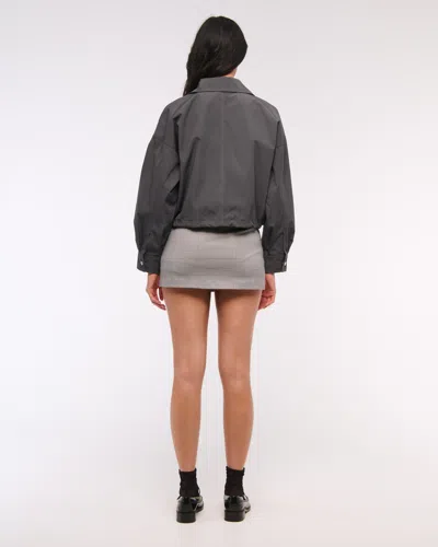 Abercrombie & Fitch Cinched-hem Double-zip Jacket In Gray