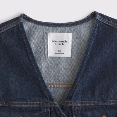 Abercrombie & Fitch V-neck Denim Vest In Blue