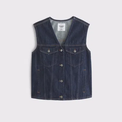 Abercrombie & Fitch V-neck Denim Vest In Blue