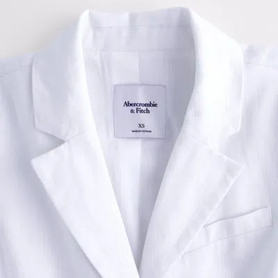 Abercrombie & Fitch Short-sleeve Premium Linen Blazer In Animal Print