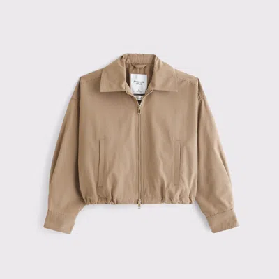 Abercrombie & Fitch Cinched Double-zip Jacket In Brown