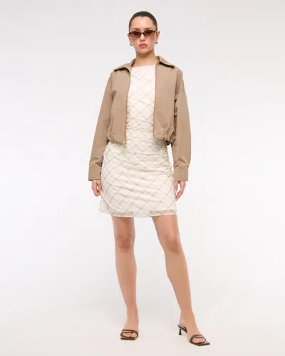 Abercrombie & Fitch Cinched Double-zip Jacket In Brown