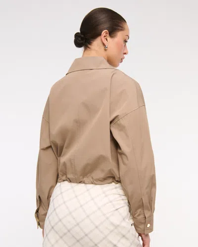 Abercrombie & Fitch Cinched Double-zip Jacket In Brown