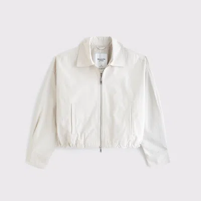 Abercrombie & Fitch Cinched-hem Double-zip Jacket In Neutral