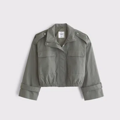 Abercrombie & Fitch Lightweight Cinched Utility Jacket In Gray