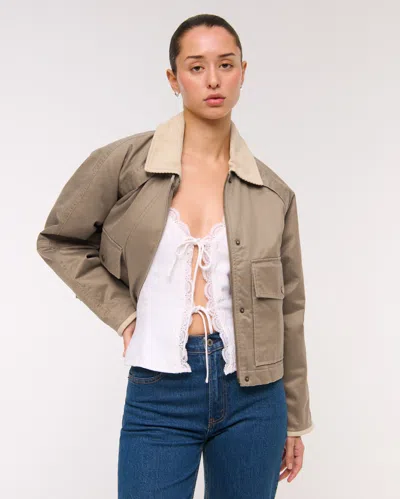 Abercrombie & Fitch Short Waxed Chore Jacket In Brown