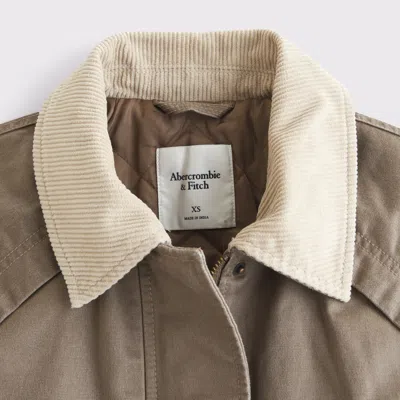 Abercrombie & Fitch Short Waxed Chore Jacket In Brown