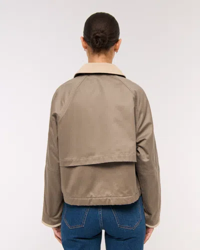 Abercrombie & Fitch Short Waxed Chore Jacket In Brown