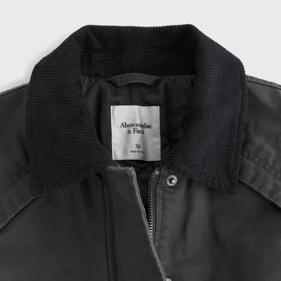Abercrombie & Fitch Short Waxed Chore Jacket In Black