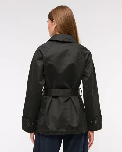 Abercrombie & Fitch Waxed Belted Utility Jacket In Black