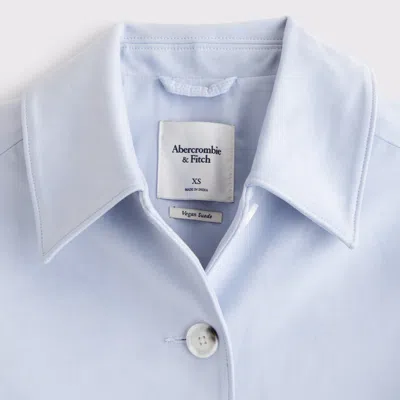 Abercrombie & Fitch Vegan Suede Button-through Jacket In Blue