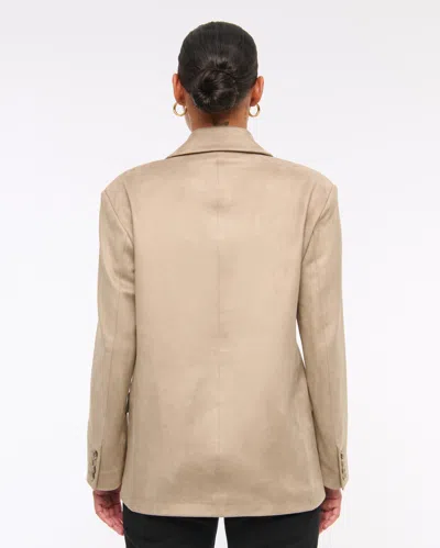 Abercrombie & Fitch Vegan Suede Slouchy Blazer In Brown