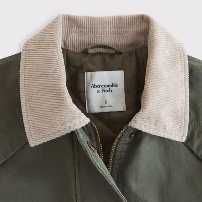 Abercrombie & Fitch Short Waxed Chore Jacket In Green