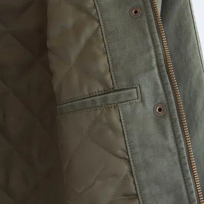 Abercrombie & Fitch Short Waxed Chore Jacket In Green