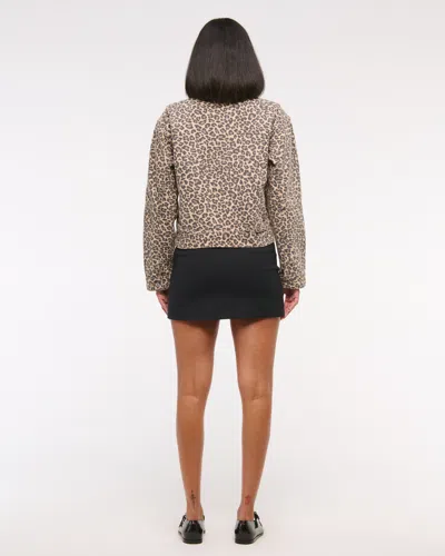 Abercrombie & Fitch Denim Zip-up Jacket In Brown