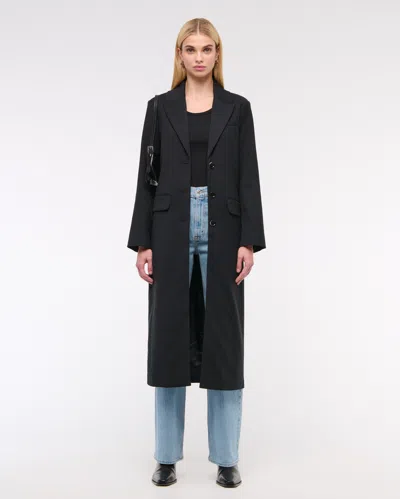 Abercrombie & Fitch Suiting Topcoat In Black