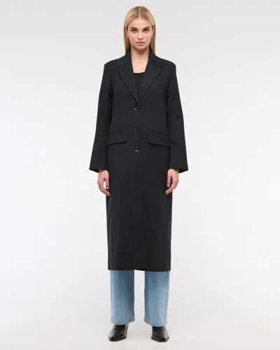 Abercrombie & Fitch Suiting Topcoat In Black