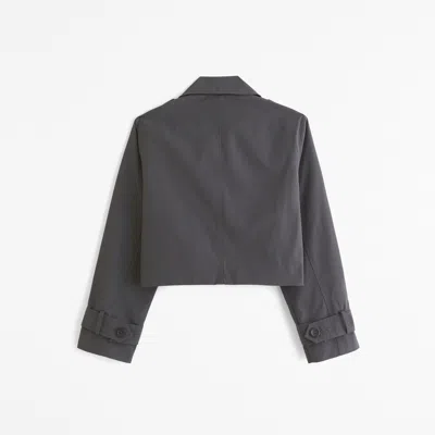 Abercrombie & Fitch Cropped Trench Coat In Gray