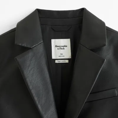 Abercrombie & Fitch Vegan Leather Blazer In Black