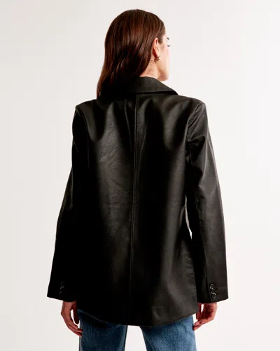 Abercrombie & Fitch Vegan Leather Blazer In Black