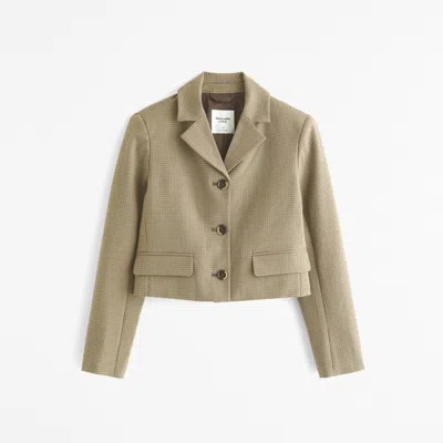 Abercrombie & Fitch Short Menswear Blazer In Brown