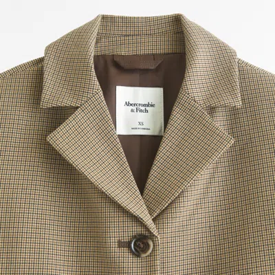 Abercrombie & Fitch Short Menswear Blazer In Brown