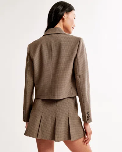 Abercrombie & Fitch Short Menswear Blazer In Brown