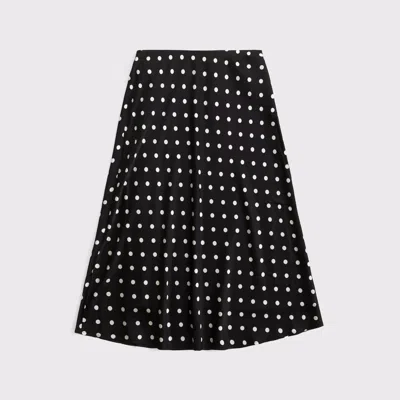 Abercrombie & Fitch High Rise Satin Midi Skirt In Black