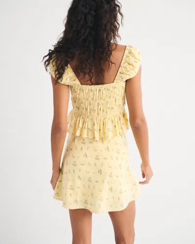 Abercrombie & Fitch The A&f Sienna Linen-blend Mini Skort In Yellow