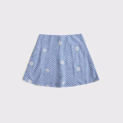 Abercrombie & Fitch The A&f Sienna Linen-blend Mini Skort In Blue