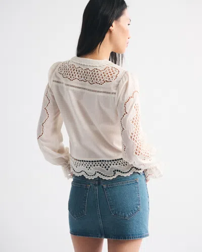 Abercrombie & Fitch Embroidered Denim Mini Skirt In Blue