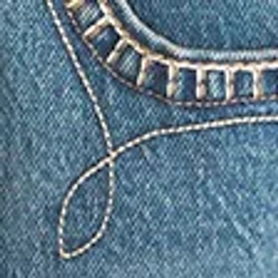 Abercrombie & Fitch Embroidered Denim Mini Skirt In Blue